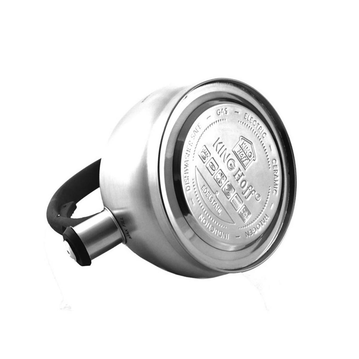 WASSERKESSEL mit Pfeife 1,8l 7741 - Silberfarben, Metall (24cm) - Kinghoff 