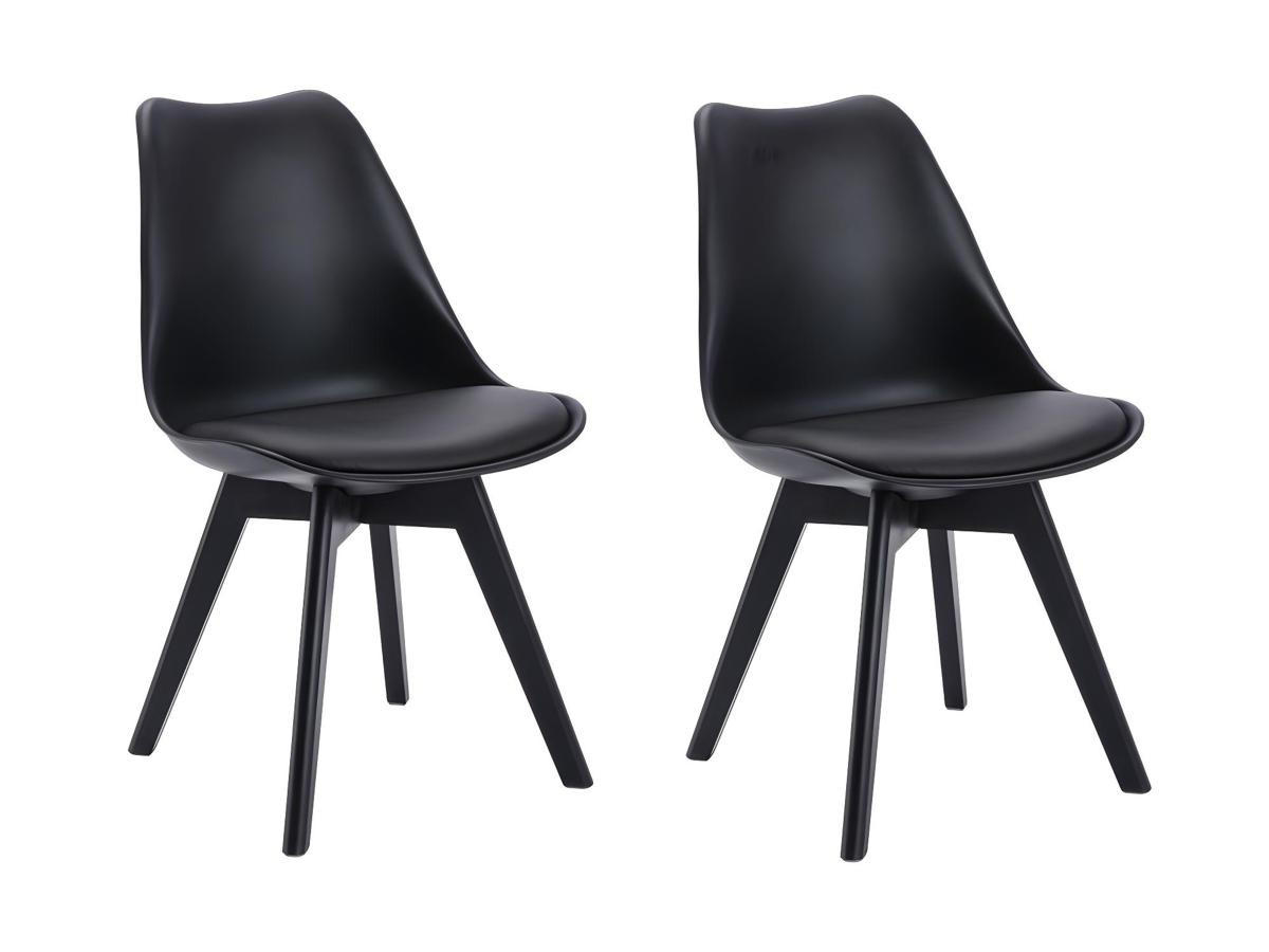 STUHL 2er-Set - Polypropylen - Schwarz mit schwarzen Füßen - JODY - Schwarz, Kunststoff (57/82/49cm) - Vente-Unique