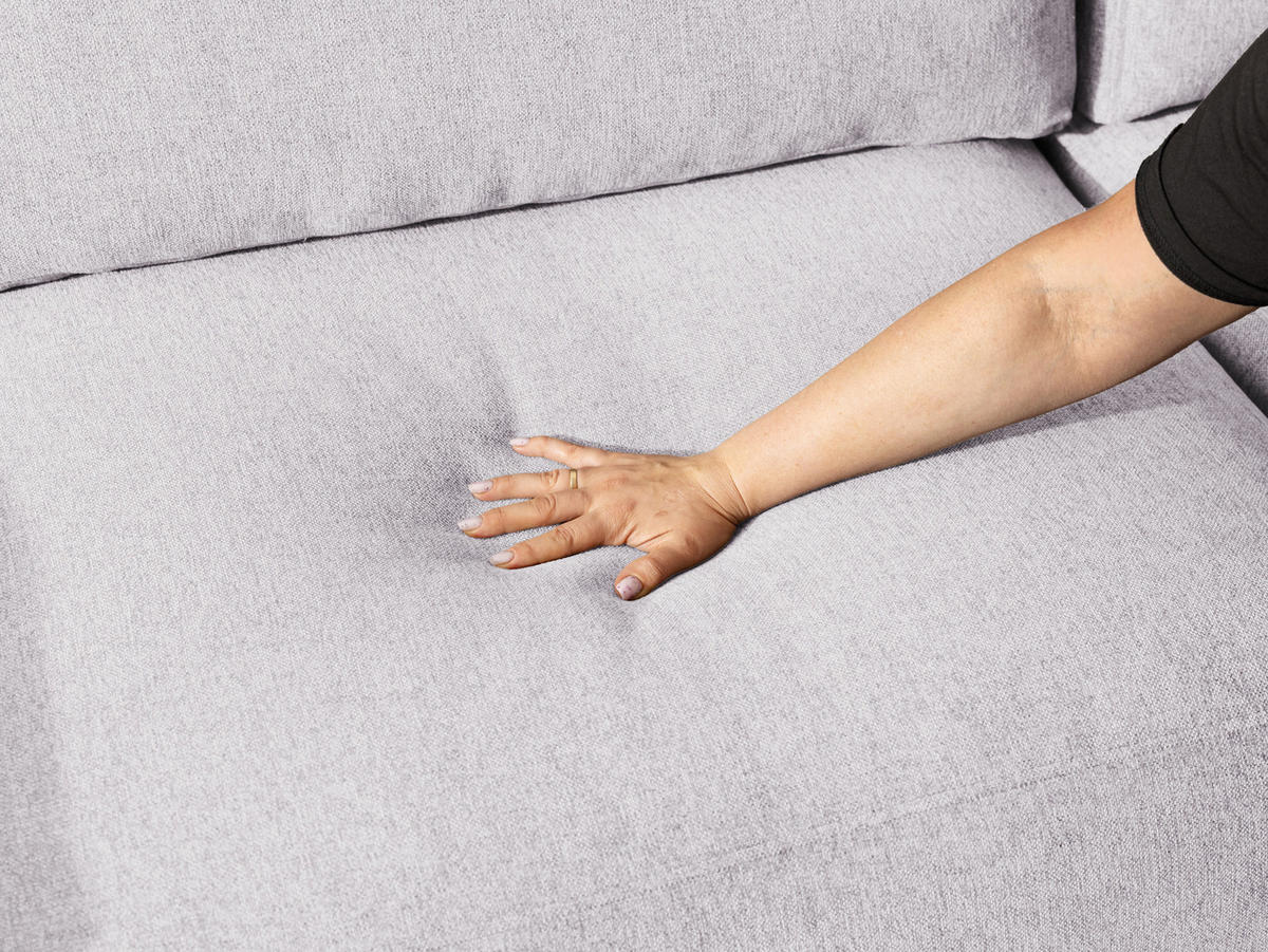 ECKSOFA Lennon aus Greige Strukturstoff mit Schlaffunktion und Bettkasten - Greige/Schwarz, Holz/Kunststoff (264/137cm) - S-Style