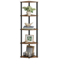 ECKREGAL 5 Ebenen Standregal werkzeuglose Montage - Braun, Metall (30/186/40cm) - Kaket
