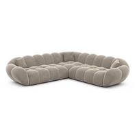 ECKSOFA Liva Taupe Samtstoff - Taupe, Textil (258/258cm) - VAROYAL