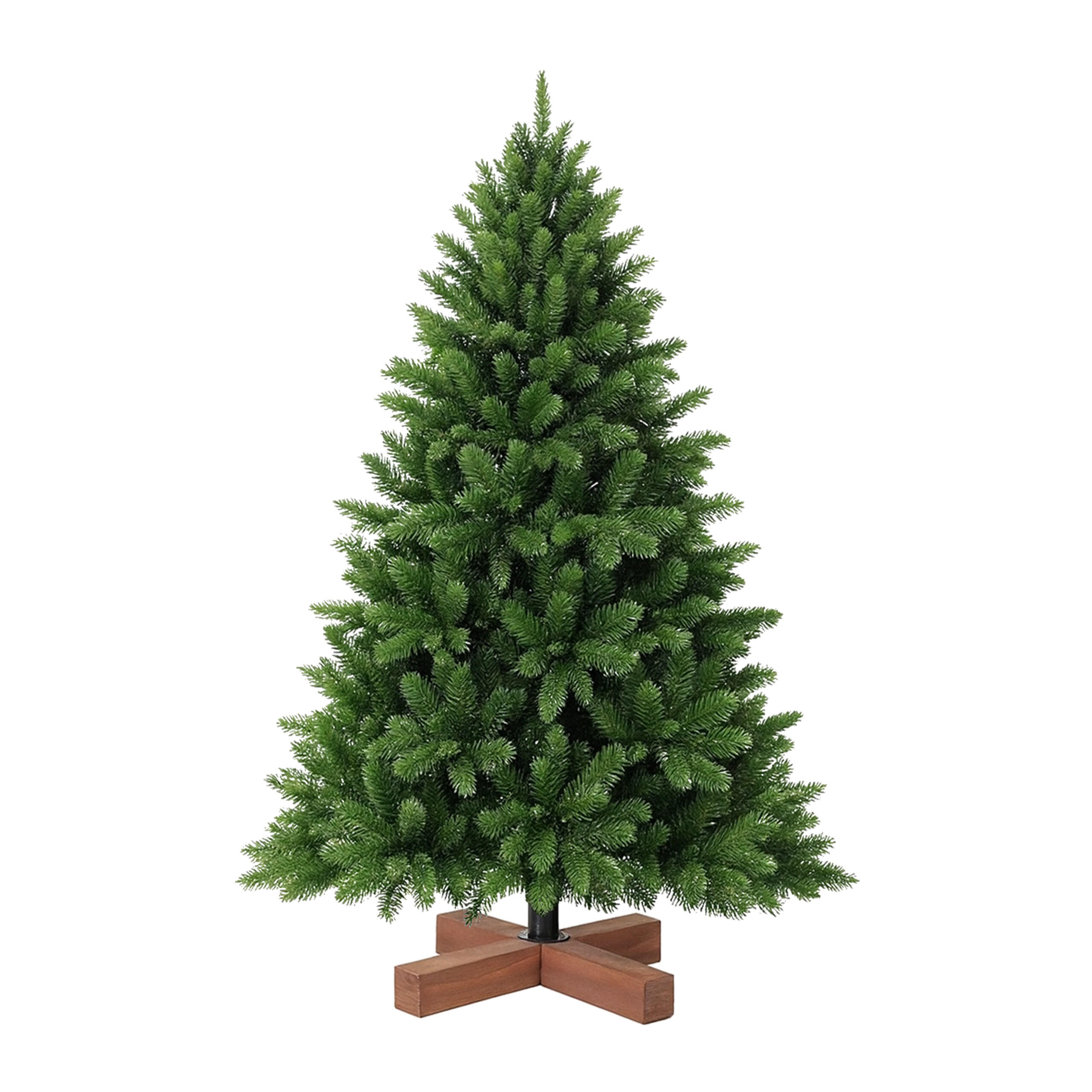 KUNST-WEIHNACHTSBAUM - Dunkelgrün, Holz/Kunststoff (180cm) - Relaxdays