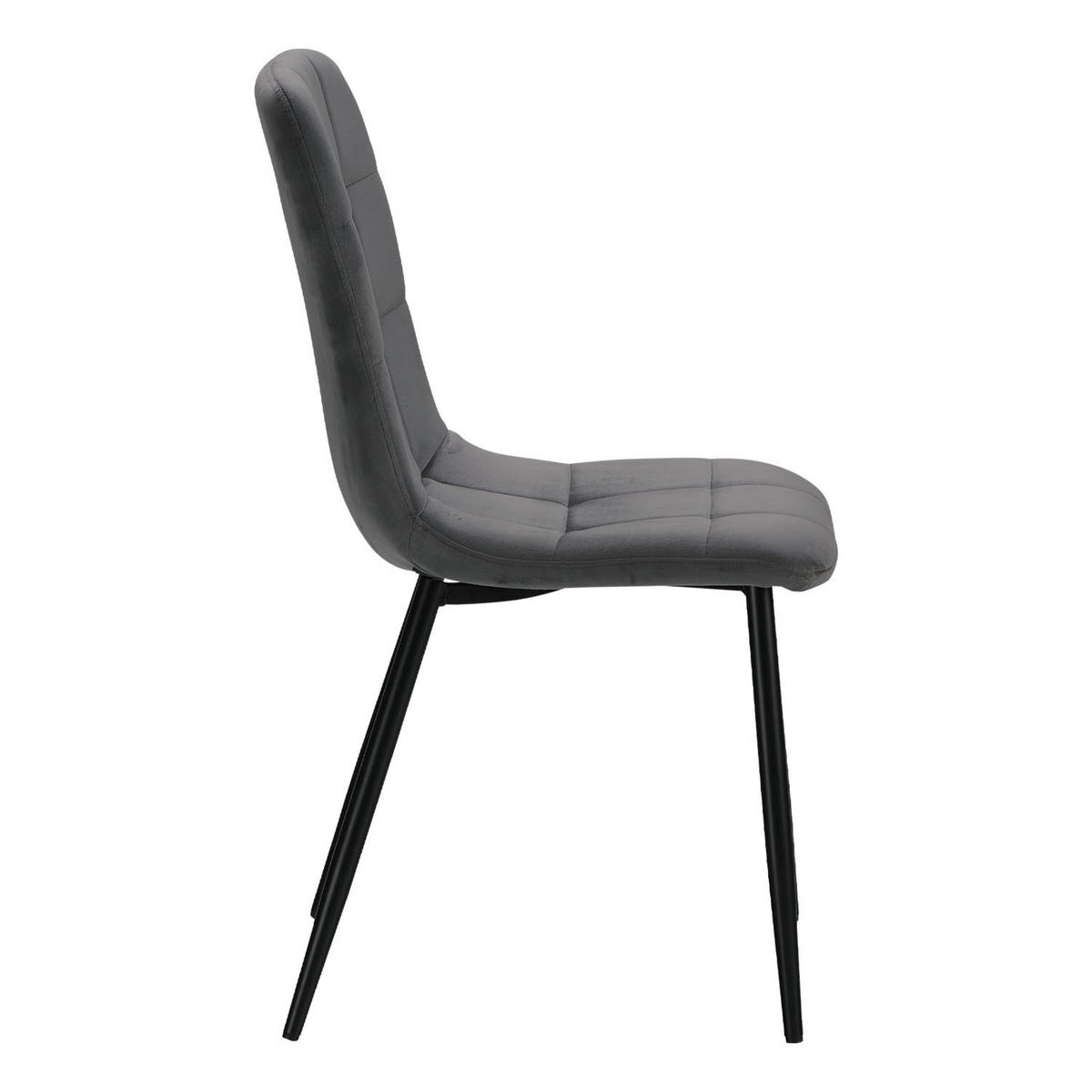 STUHL in Stahl Samt Dunkelgrau - Dunkelgrau, Textil (43/88/50cm) - Homestyle4u