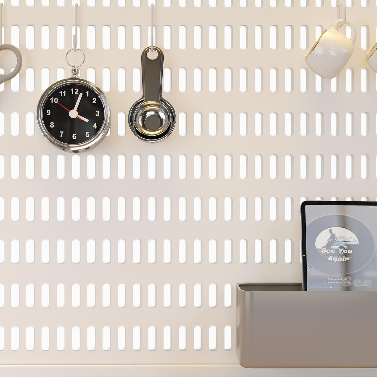 HIGHBOARD in Weiß Küchenschrank mit LED-Lichtleiste und Schubladen für Küche und Wohnzimmer, B140/T40/H185.7 cm - Transparent/Weiß, Glas/Holzwerkstoff (140/185.7/40cm) - STILVORA