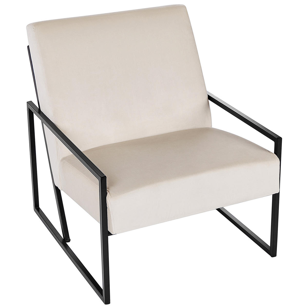 SESSEL Samtstoff Hellbeige Delary - Beige, Textil (69/83/83cm) - Beliani