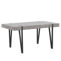 ESSTISCH 150/90/75 cm Hellgrau Rechteckig Adena - Grau, Holzwerkstoff (150/90/75cm) - Beliani