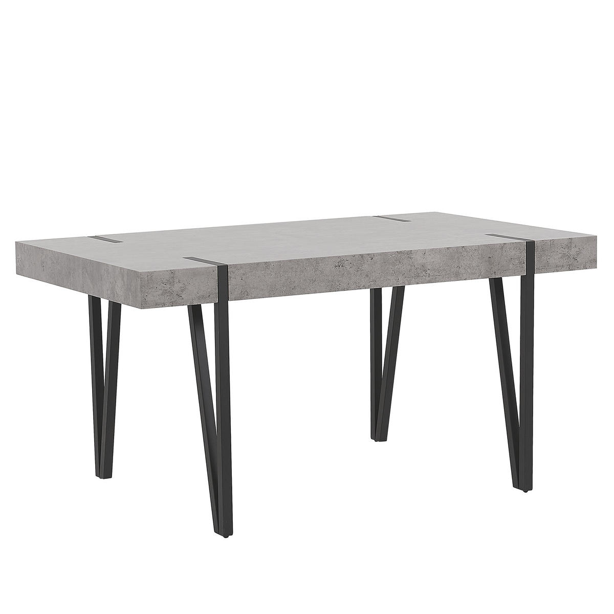 ESSTISCH 150/90/75 cm Hellgrau Rechteckig Adena - Grau, Holzwerkstoff (150/90/75cm) - Beliani