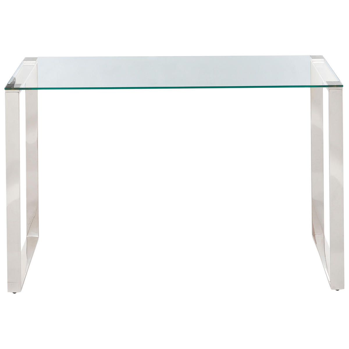 KONSOLENTISCH mit Glasplatte Silber Tilon - Transparent/Silberfarben, Glas (40/120/75cm) - Beliani