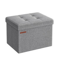 SITZHOCKER Monica - Hellgrau, Textil (32/31/40cm) - SONGMICS