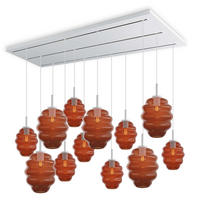 HÄNGELEUCHTE Echos 12-flammig Braun Ø 18/25cm - Braun/Weiß, Glas (18/18/20cm) - s.luce