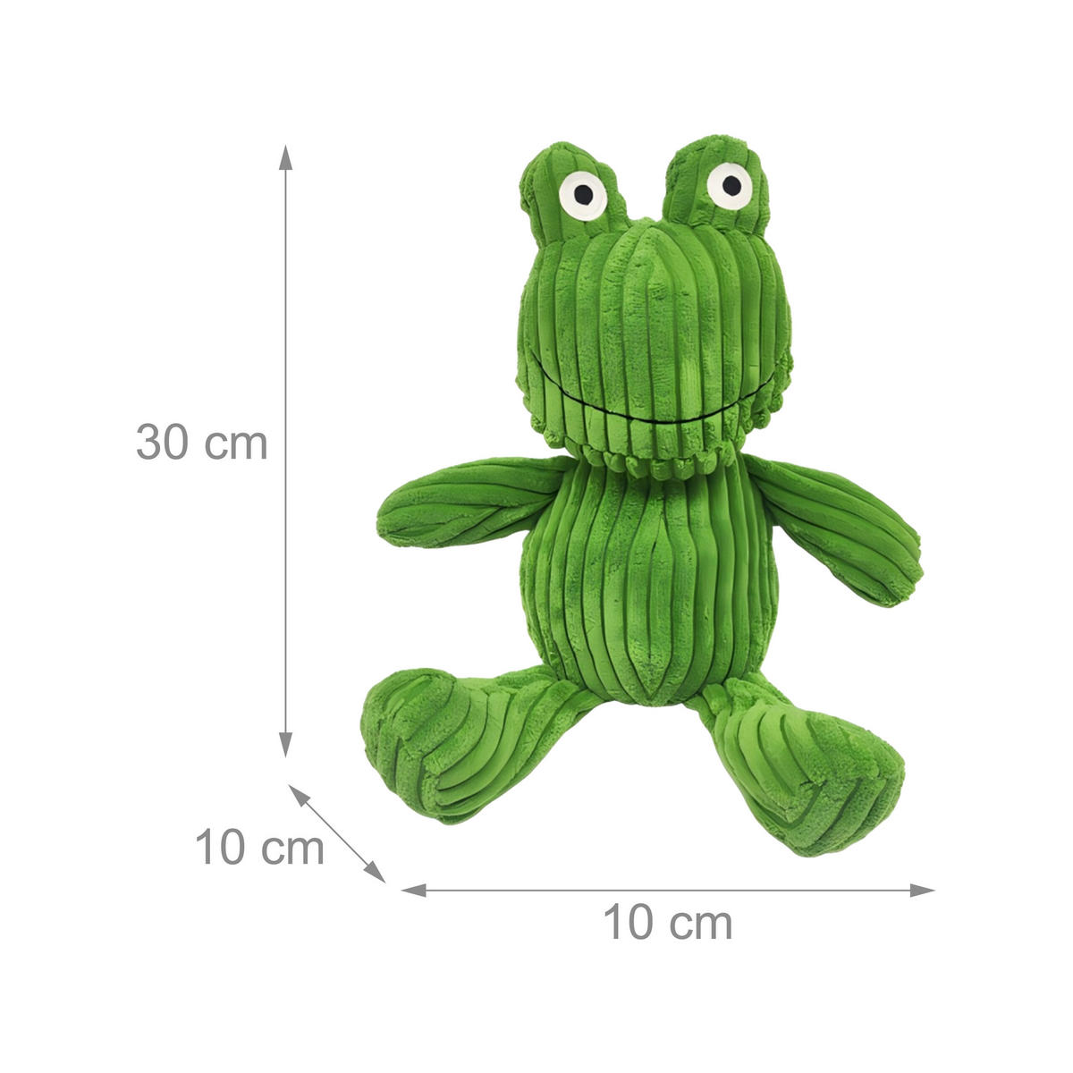 ZARÁŽKA zelená žaba bavlna plnená pieskom 30x10 cm - zelená, textil/prírodné materiály (10/10cm) - Relaxdays