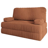 BETTSOFA KESTE aus Schaumstoff Bucle-Stoff Orange Schlaffunktion - Orange, Textil (140/86/60cm) - MASSENO