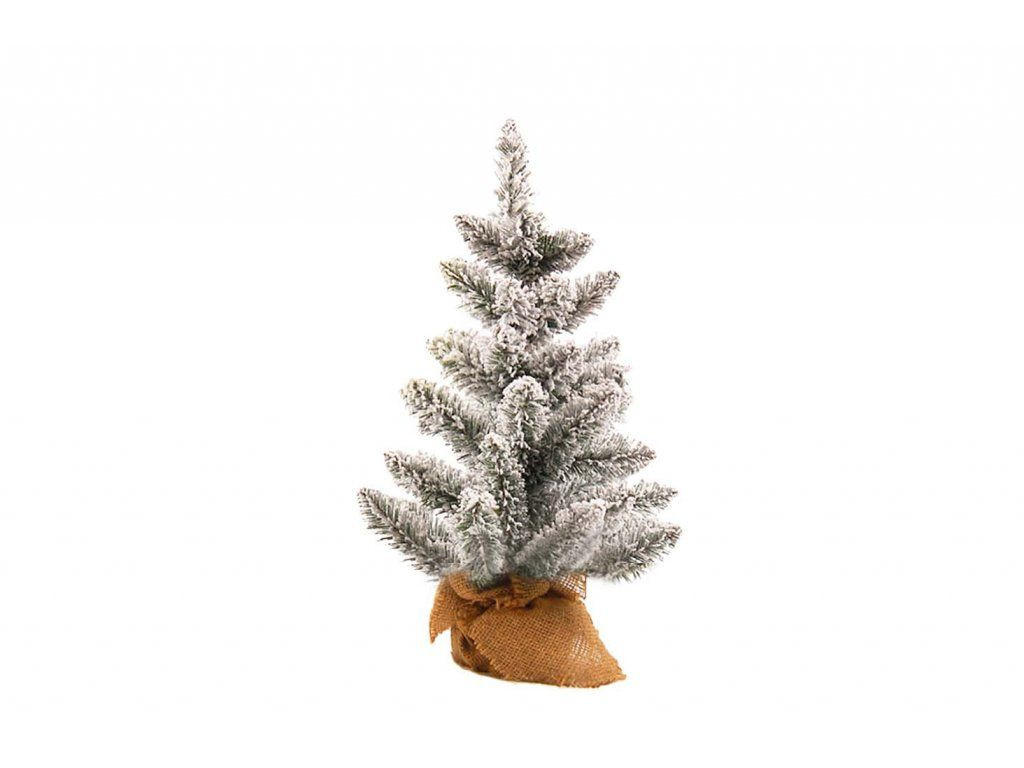 WEIHNACHTSBAUM künstlicher DELUXE VIOLA 45 cm, weiß, 2D, 63 Zweige, inkl. Pflanztopf mit Jutesack - Weiß, Kunststoff/Stein (30/45cm) - LAALU