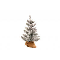 WEIHNACHTSBAUM künstlicher DELUXE VIOLA 45 cm, weiß, 2D, 63 Zweige, inkl. Pflanztopf mit Jutesack - Weiß, Kunststoff/Stein (30/45cm) - LAALU