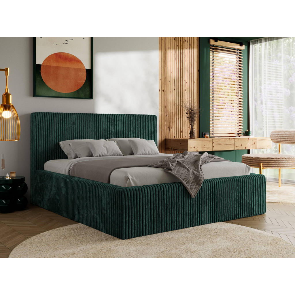 Thumbnail - MKS Polsterbett, Dunkelgrün, Textil, 2-Sitzer, H3, 7-Zonen, Rechteckig, 200x200 cm, Oeko-Tex®, Schlafzimmer, Betten, Pol...