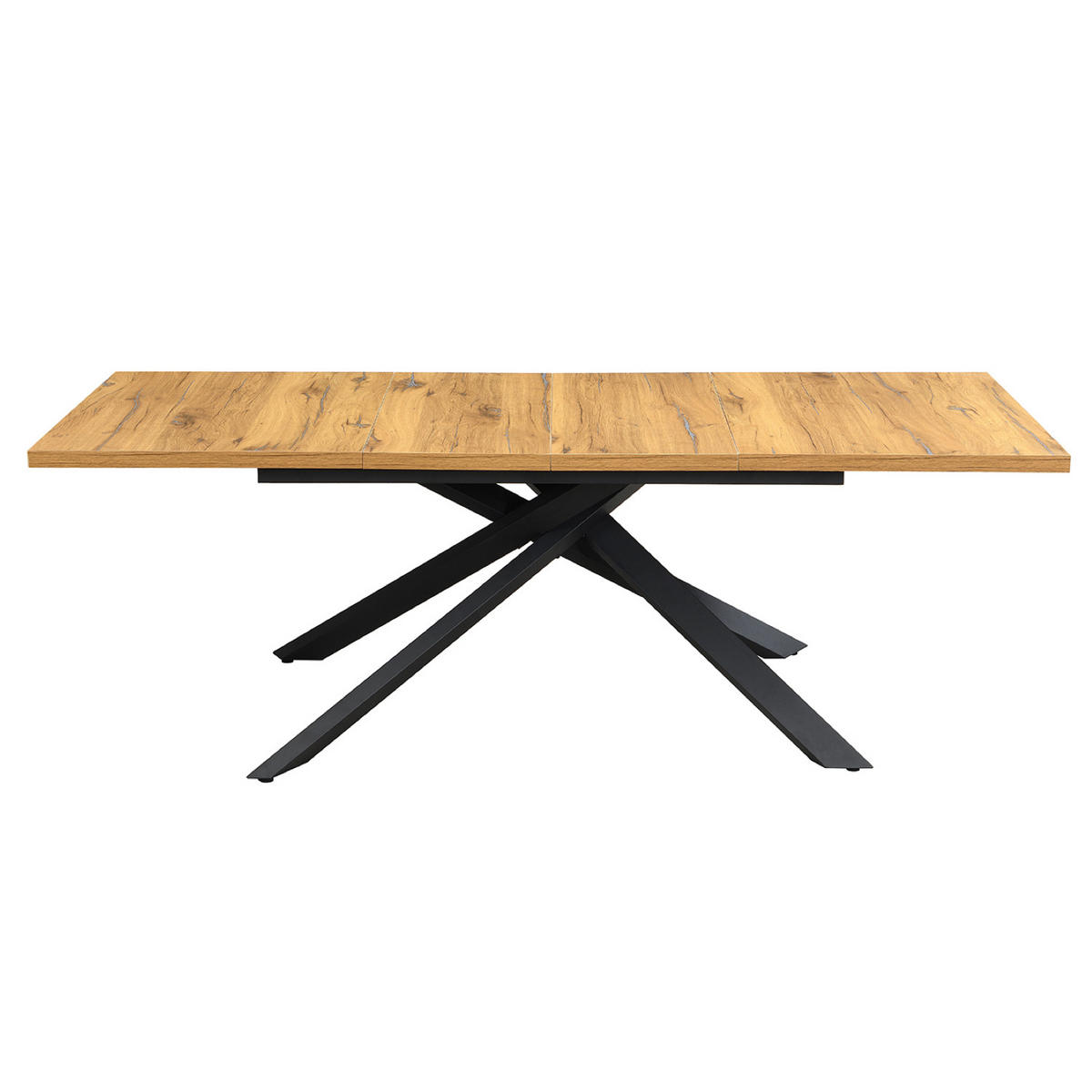 AUSZIEHTISCH MALTEX 140-220/90/76 cm - Schwarz/Braun, Metall (90/140/76cm) - DUBI Möbel