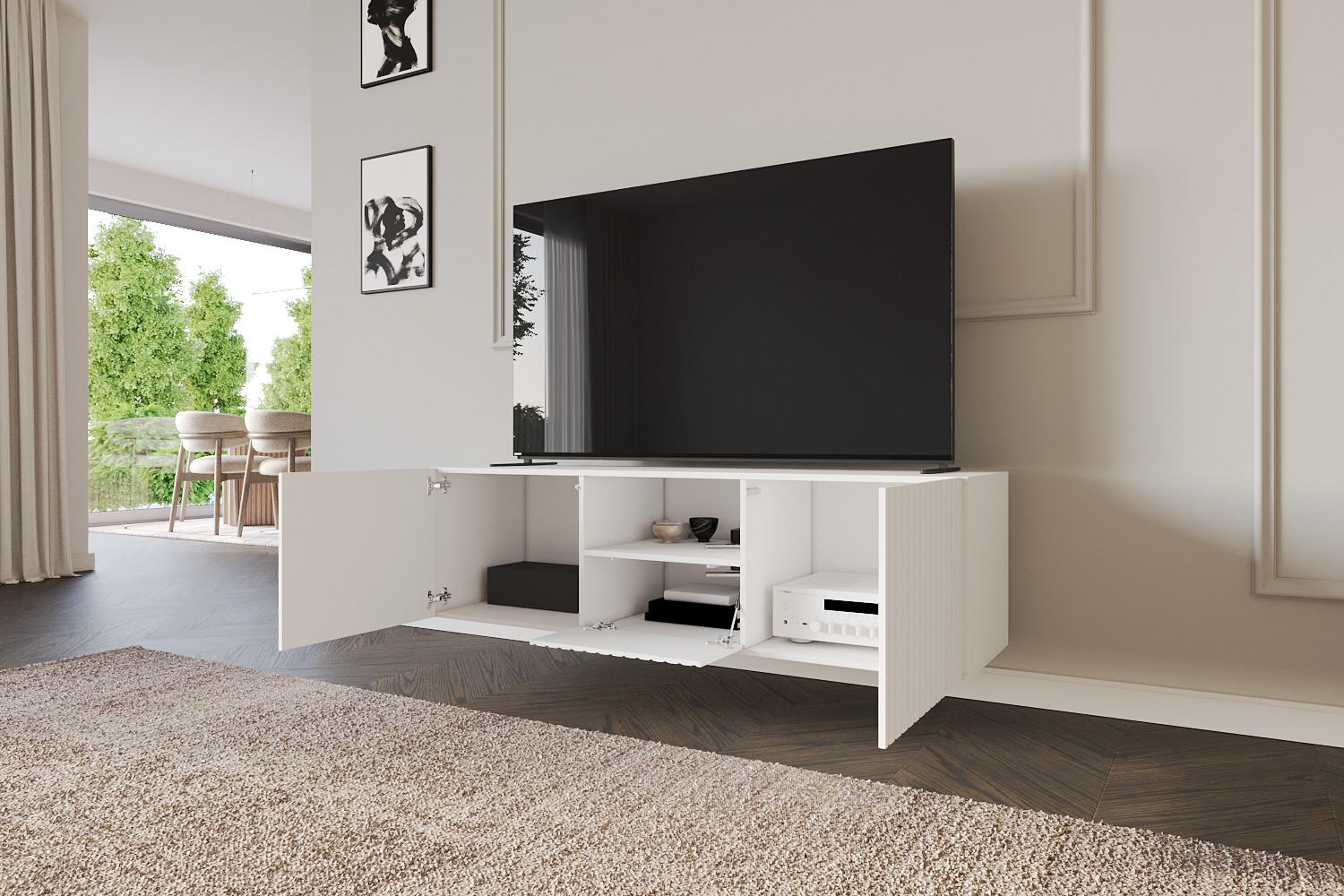 LOWBOARD KITO-W 140x40x41 cm - Weiß - Weiß, Holzwerkstoff (140/40/41cm) - ALTDECOR