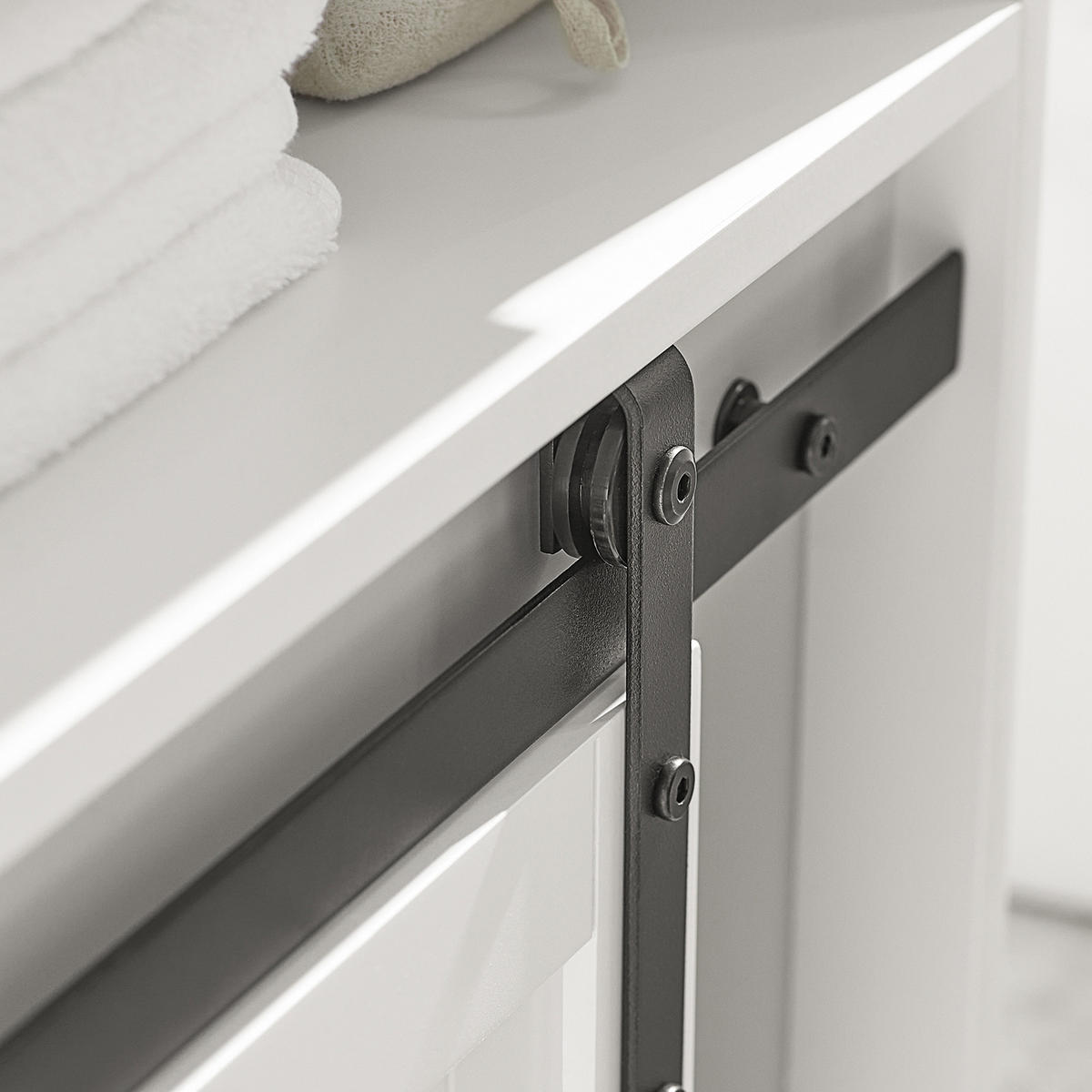WASCHBECKENUNTERSCHRANK Weiß - Weiß, Holzwerkstoff/Metall (60/63/30cm) - SoBuy