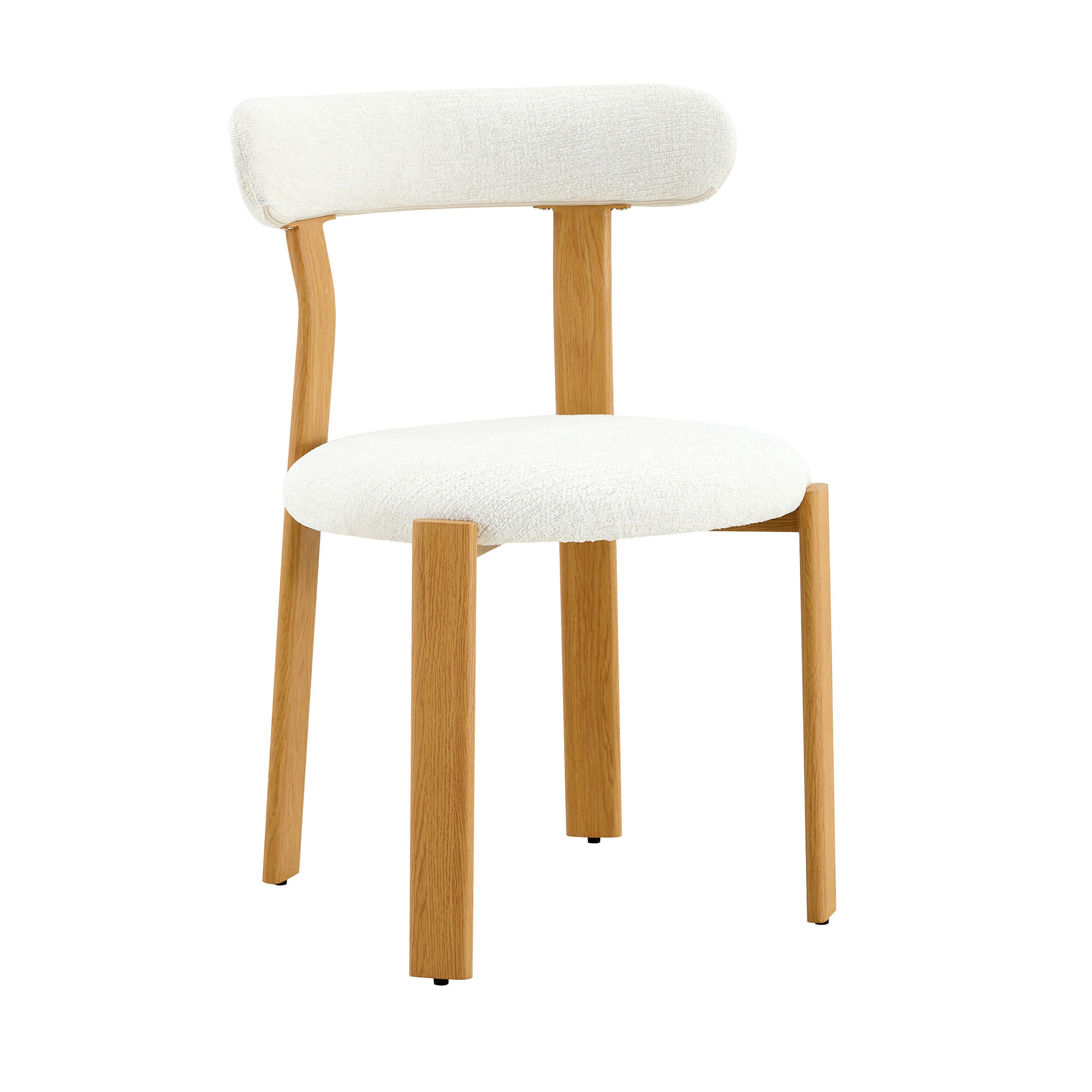 STUHL-SET DE-36732 2 Stück mit Bouclé-Bezug Weiß - Weiß, Holzwerkstoff (44/79/55.5cm) - ComfortXL