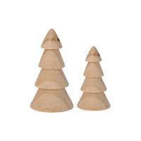 DEKO-WEIHNACHTSBAUM 2er Set, Braun 10/10/18 cm - Braun, Holz (10/18/10cm) - Mobili Rebecca