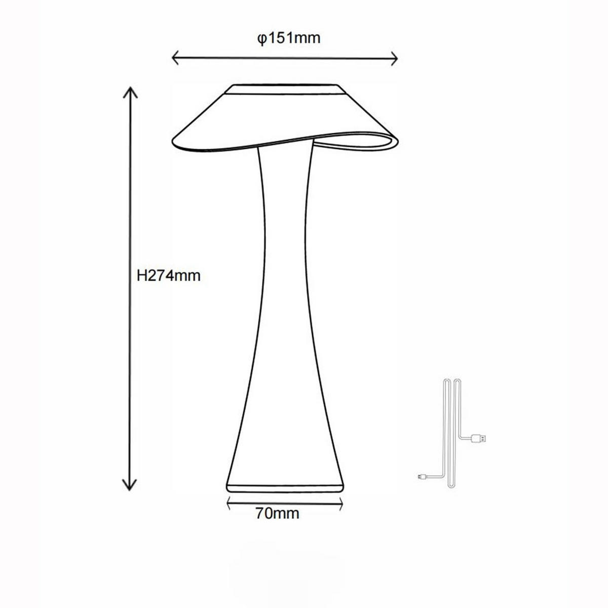 LED TISCHLEUCHTE Ambra Silber Chrom - Silberfarben, Kunststoff (15.1/15.1/27.4cm) - Globo Lighting