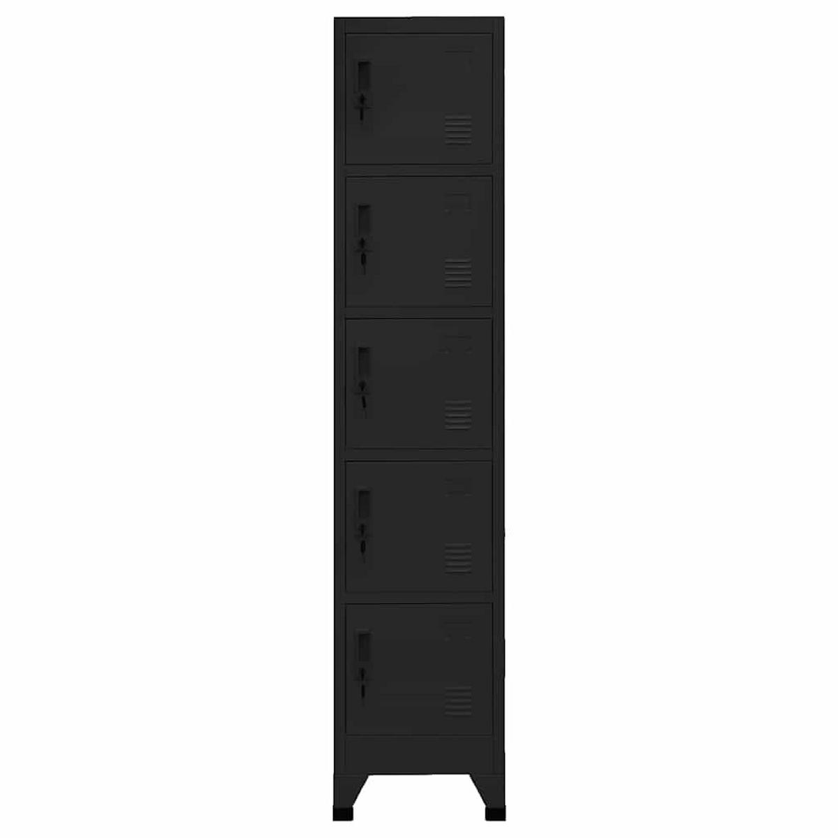 SCHLIESSFACHSCHRANK Schwarz 38/40/180 Cm Stahl - Schwarz, Metall (40/180/38cm) - vidaXL