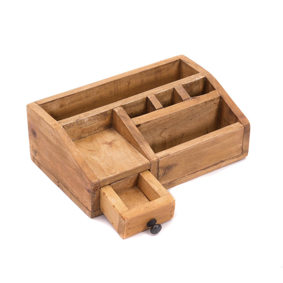 ORGANIZER Study Mahagoni Massivholz, 5 Fächer mit Schublade naturfarben - Naturfarben, Holz (17/27/10cm) - CREEDWOOD