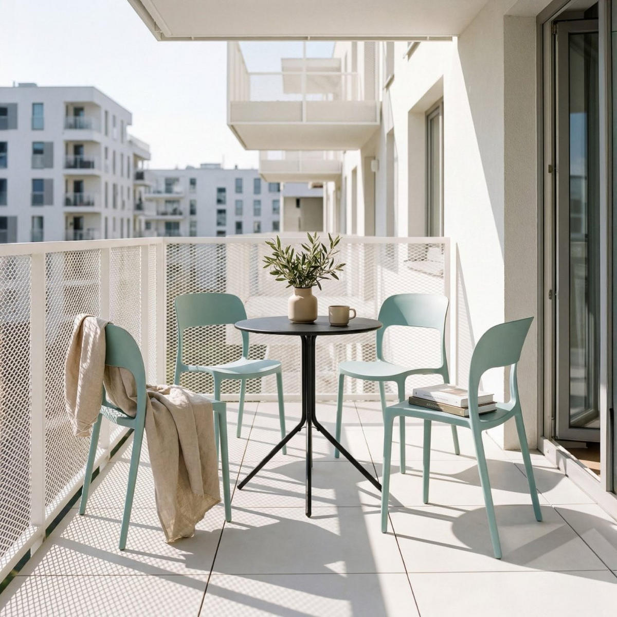 STUHL FÜR DRAUSSEN Klint Grün 46 cm x 83 cm - Grün, Kunststoff (46/83/58cm) - Klast Home