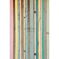 FOTOTAPETE Holz-Optik 200 x 279 cm - Pink, Papier (200/279cm) - ESTAhome