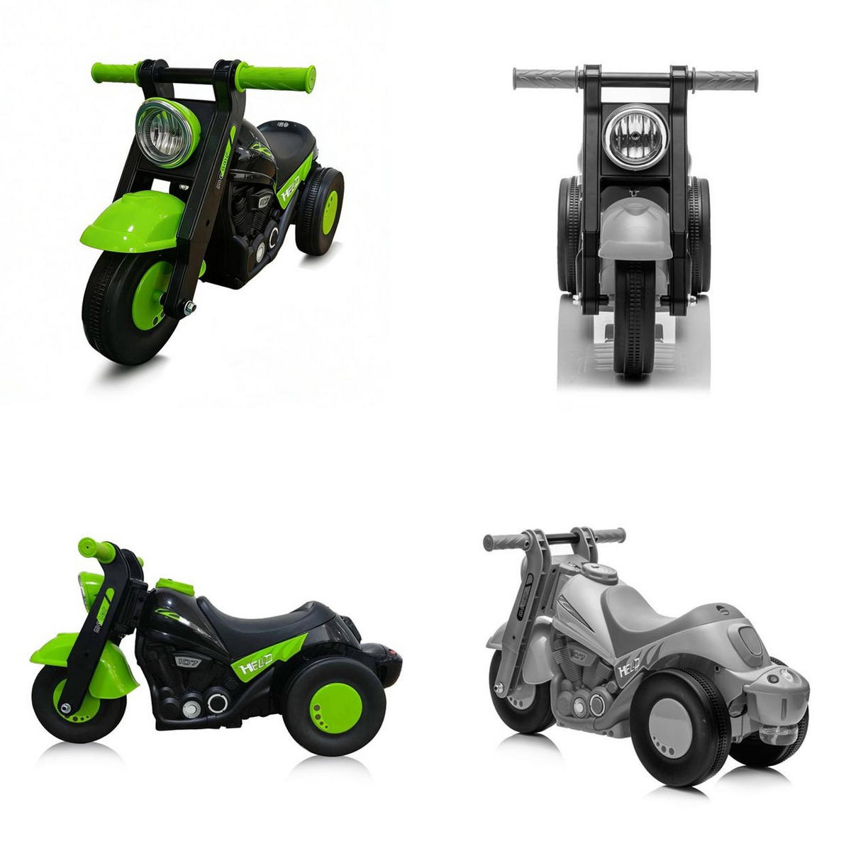 RUTSCHMOTORRAD Bubble Rider grün Seifenblasenfunktion, Musik, Motorraddesign, Dreiradkonstruktion - Grün, Kunststoff (80/35/42cm) - Chipolino