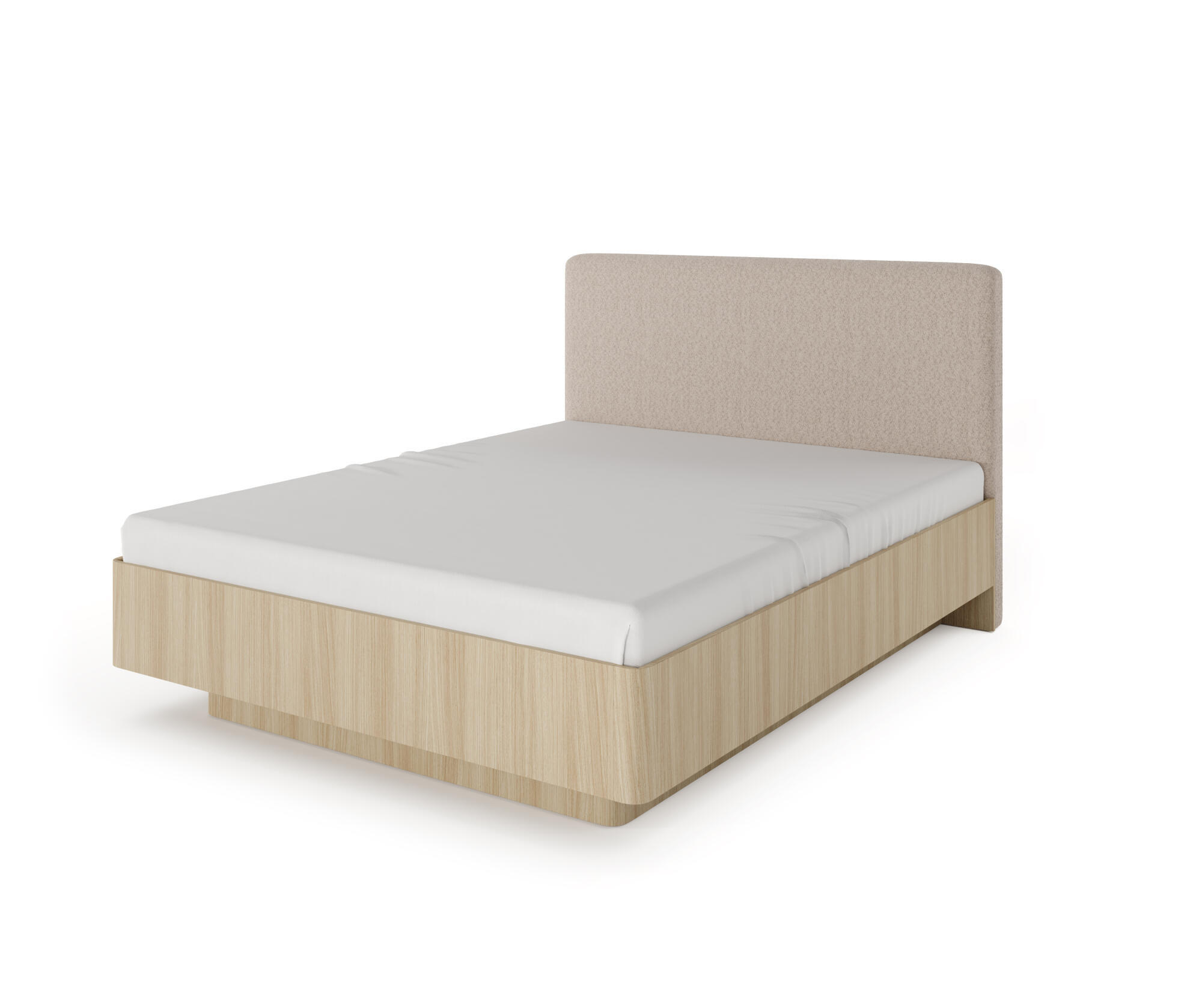BETTGESTELL VIKI Beige 166x214x121 cm - Beige, Holzwerkstoff - FURNLUX