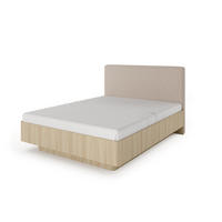 BETTGESTELL VIKI Beige 166x214x121 cm - Beige, Holzwerkstoff - FURNLUX
