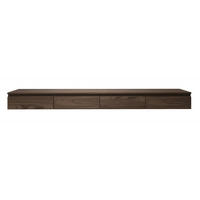 TV stolek Bemmi Slim čtyřdveřový, dekor ořech Wisconsin, 200 cm - tmavě hnědá, kompozitní dřevo (200/18.2/31.6cm) - Selsey
