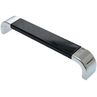 MÖBELGRIFF BA 128mm, Küchengriff Chrom & Schwarz, Türgriff BiColor - Schwarz, Metall (2.4/2.9/13.6cm) - Livingpoint24