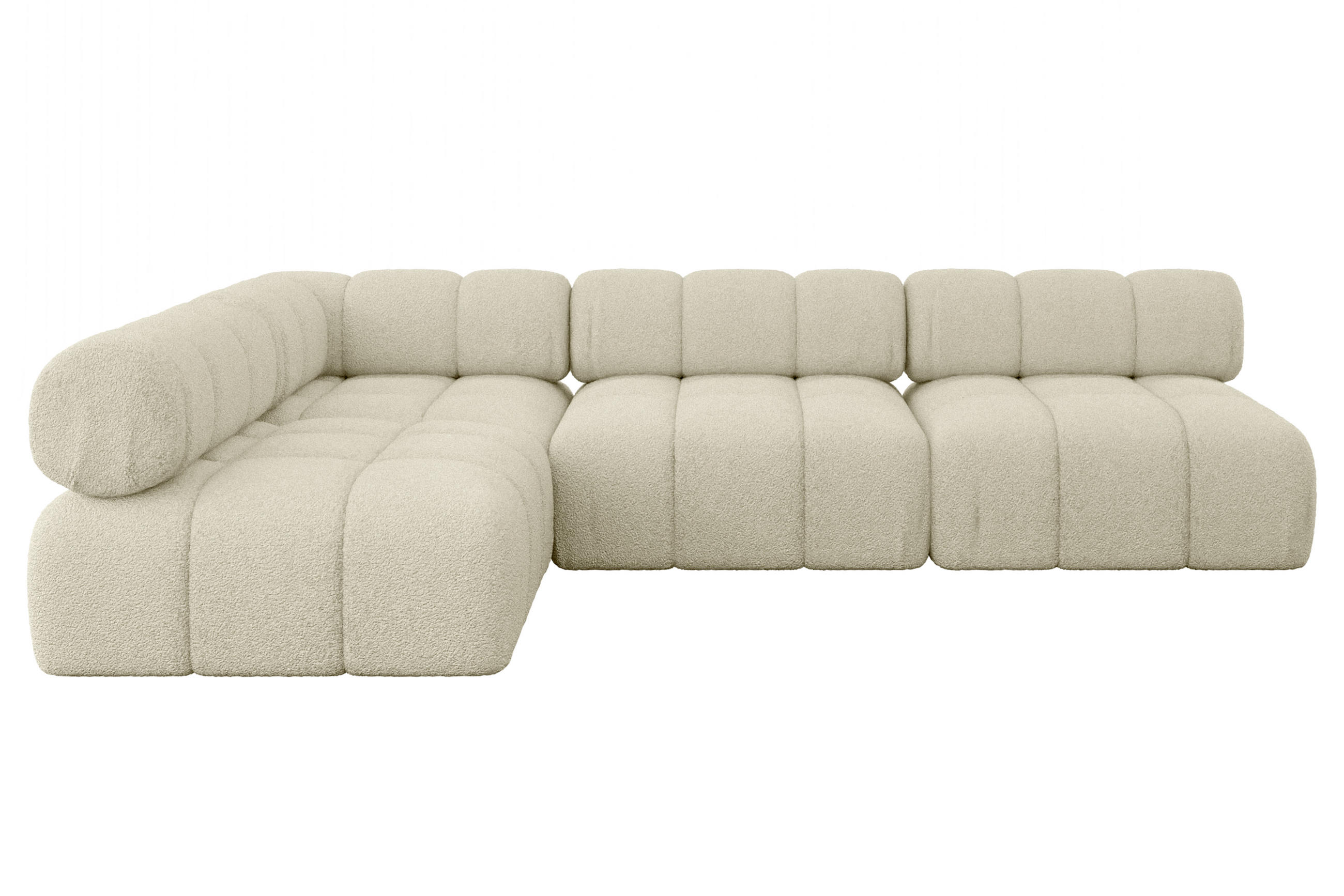 ECKSOFA modulares Sofa Samaro-L2 - 285x190x70 cm Beige Bouclé - Beige, Holzwerkstoff/Textil (285/190cm) - ALTDECOR