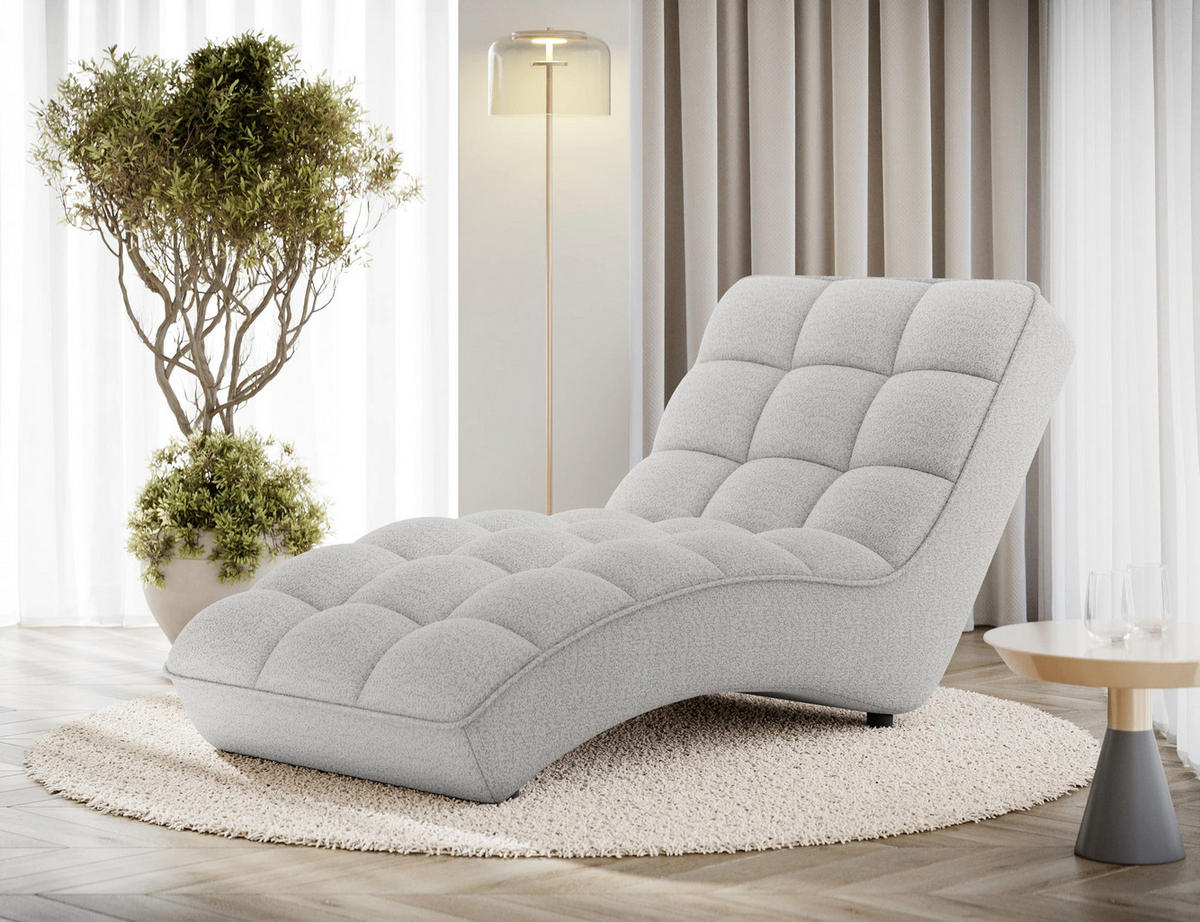 CHAISELONGUE Loren – Moderne Recamiere mit hoher Rückenlehne, HR-Kaltschaum und elegantem Design - Beige, Kunststoff (85/170/85cm) - Wohnideebilder