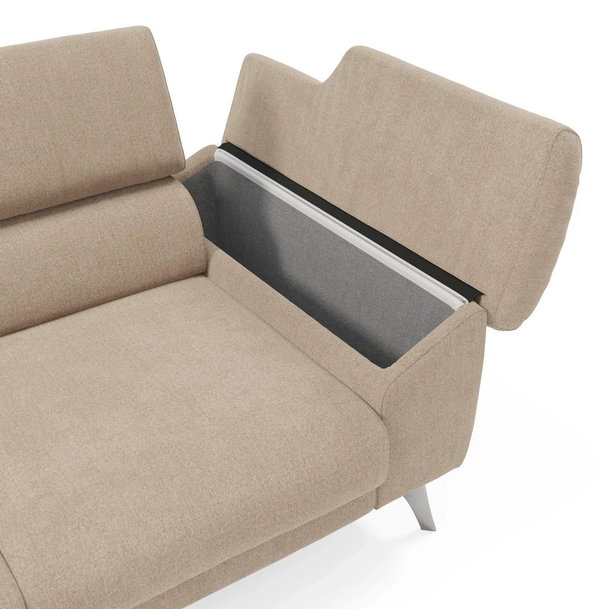 LINEARSOFA Donatello - Beige, Metall (265/76/102cm) - Divani.store