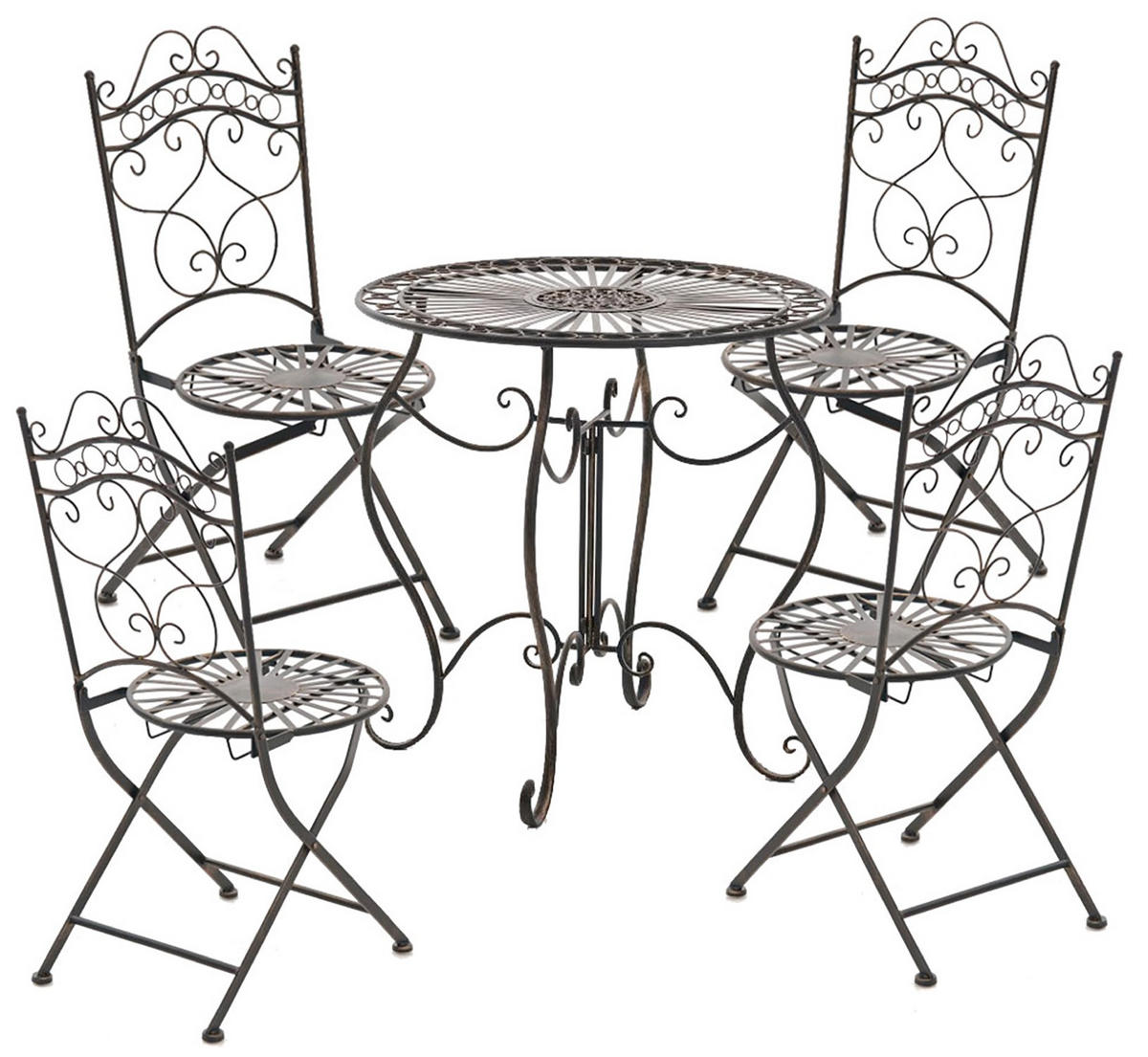 GARTENTISCH Indi bronze - Dunkelbraun, Metall (72/70/70cm) - TPFGarden