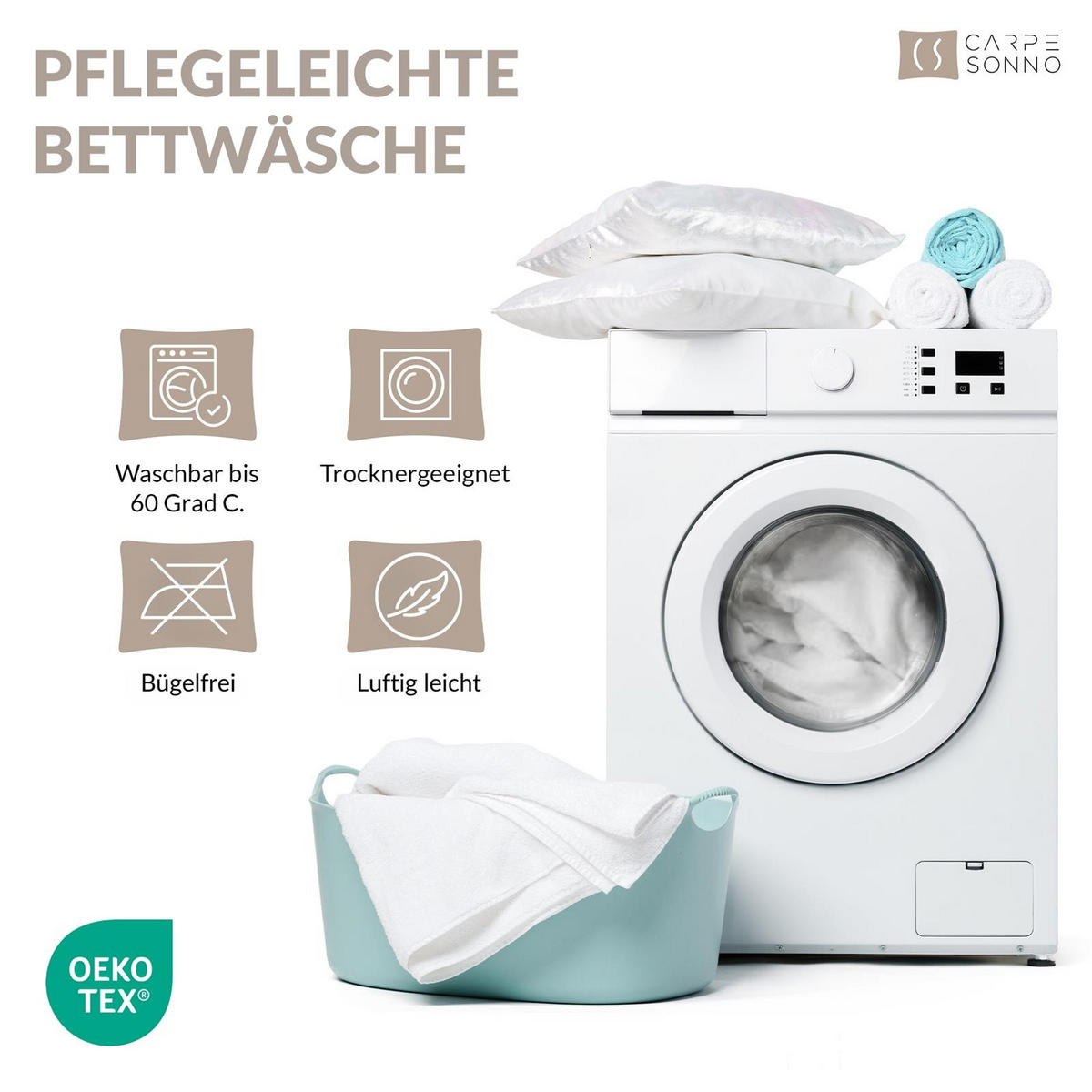 SEERSUCKER-BETTWÄSCHE 135x200 Flamingo Sommer Bettbezug Bügelfrei aus 100% Baumwolle, Bettbezüge Tier Muster - Multicolor, Textil (135/200cm) - Carpe Sonno