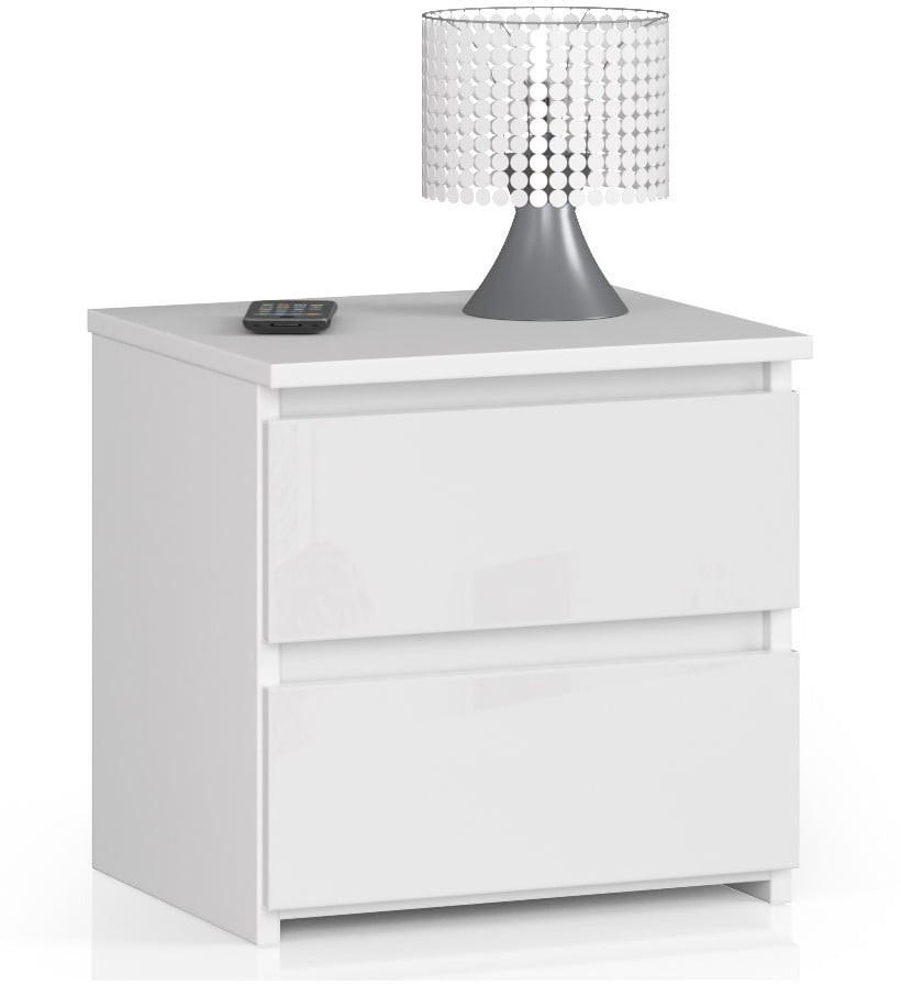 RAUMHIRSCH FURNITURE NOČNÍ STOLEK bílý, bílý lesklý 40/40/35