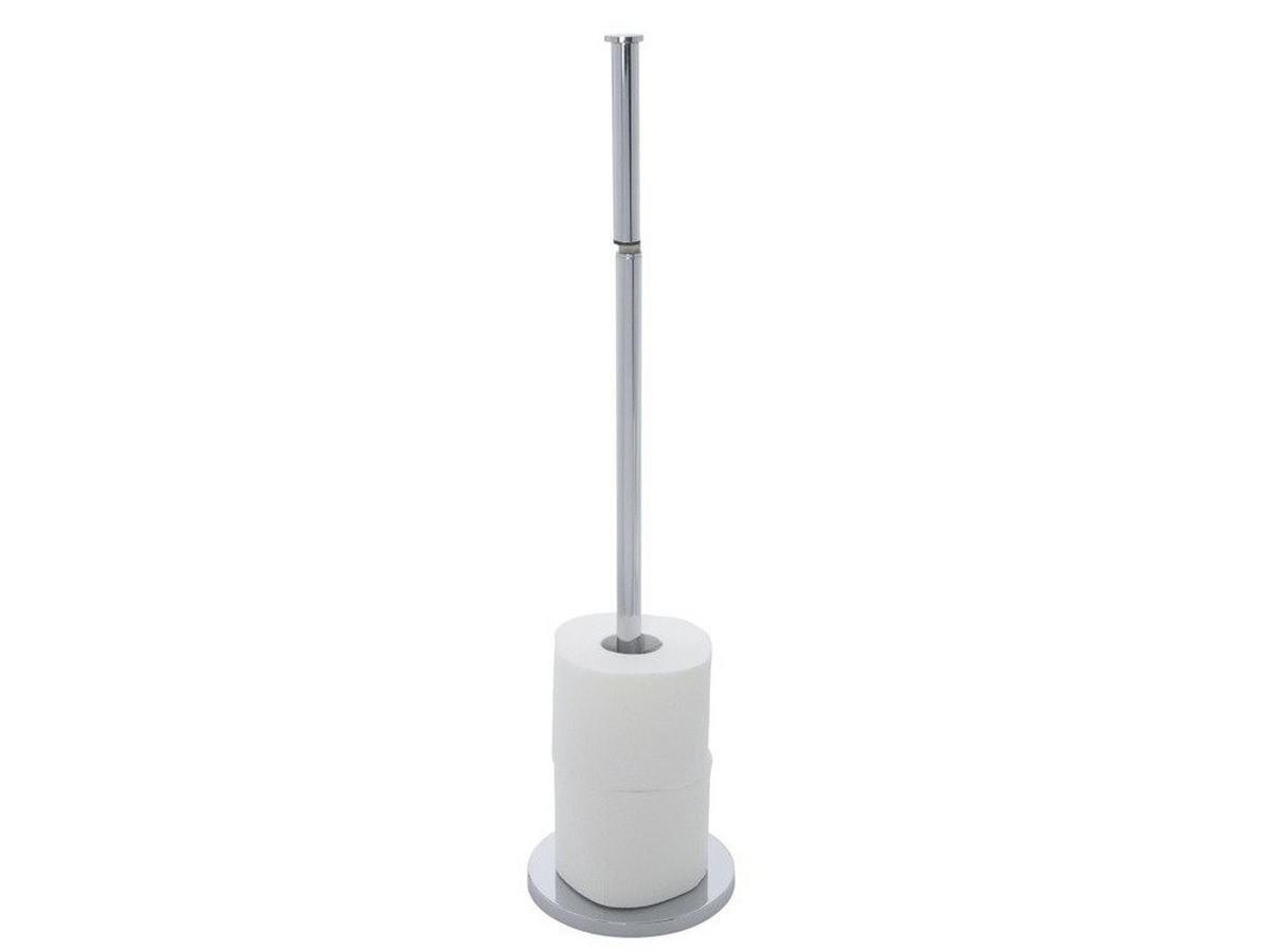 TOILETTENPAPIERHALTER in 1 - Edelstahl rostfrei 17/17/54 cm - Silberfarben, Metall (17/54/17cm) - Wenko