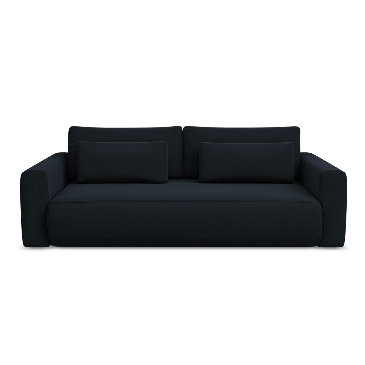 3-SITZER SOFA mit Schlaffunktion Samt Stoff Blau - Blau/Schwarz, Kunststoff/Textil (238/82/105cm) - LaMiaSofa