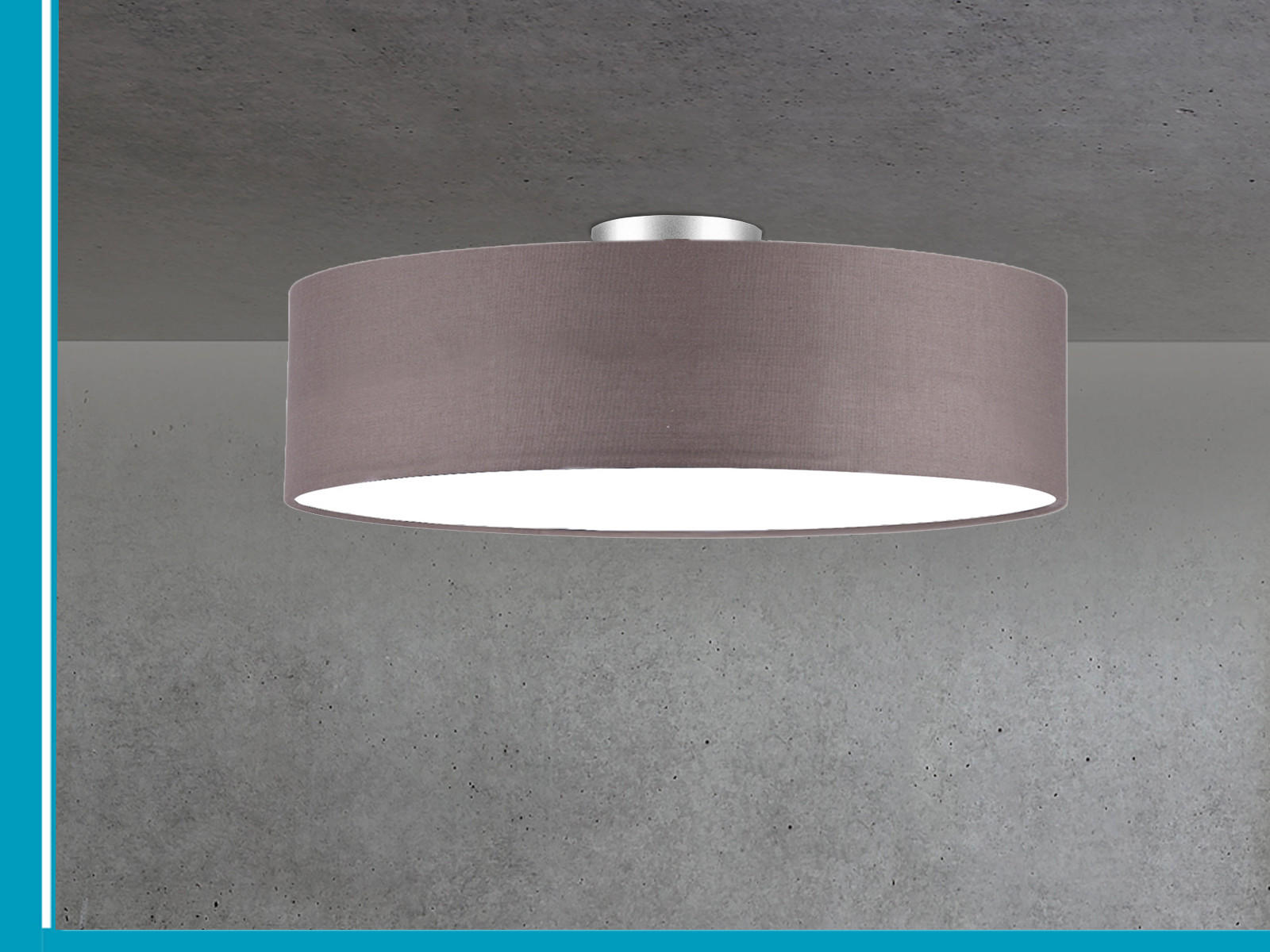 DECKENLAMPE Ø50cm, Lampenschirm Stoff Braun-Grau - Braun/Grau, Textil (50/50/19cm) - meineWunschleuchte