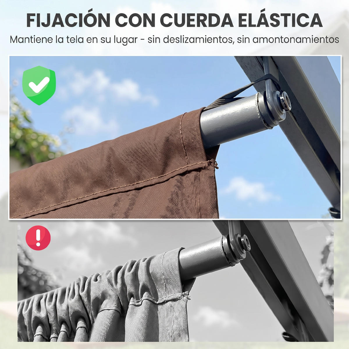 ERSATZDACH, 3,5x2,6 m ausziehbar für 4x3 m Pergola, kaffeefarben, mit 10 Abflusslöchern - Multicolor, Kunststoff (350/6/260cm) - FORIOUS