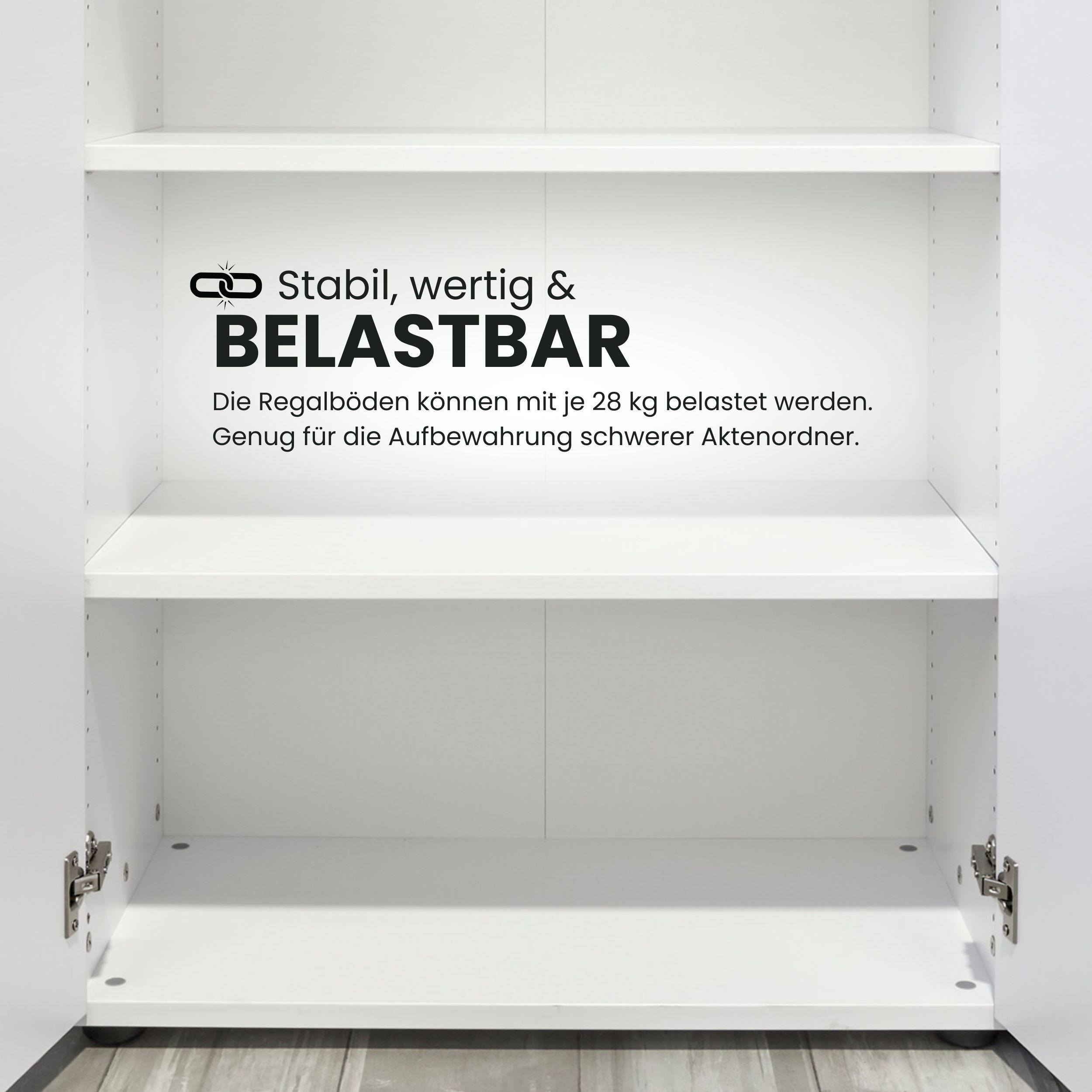 Thumbnail - bümö Aktenschrank, Graphit, Weiß, Holzwerkstoff, Nachbildung, Rechteckig, 80x74.8x41.7 cm, FSC Mix, Arbeitszimmer, Akten...