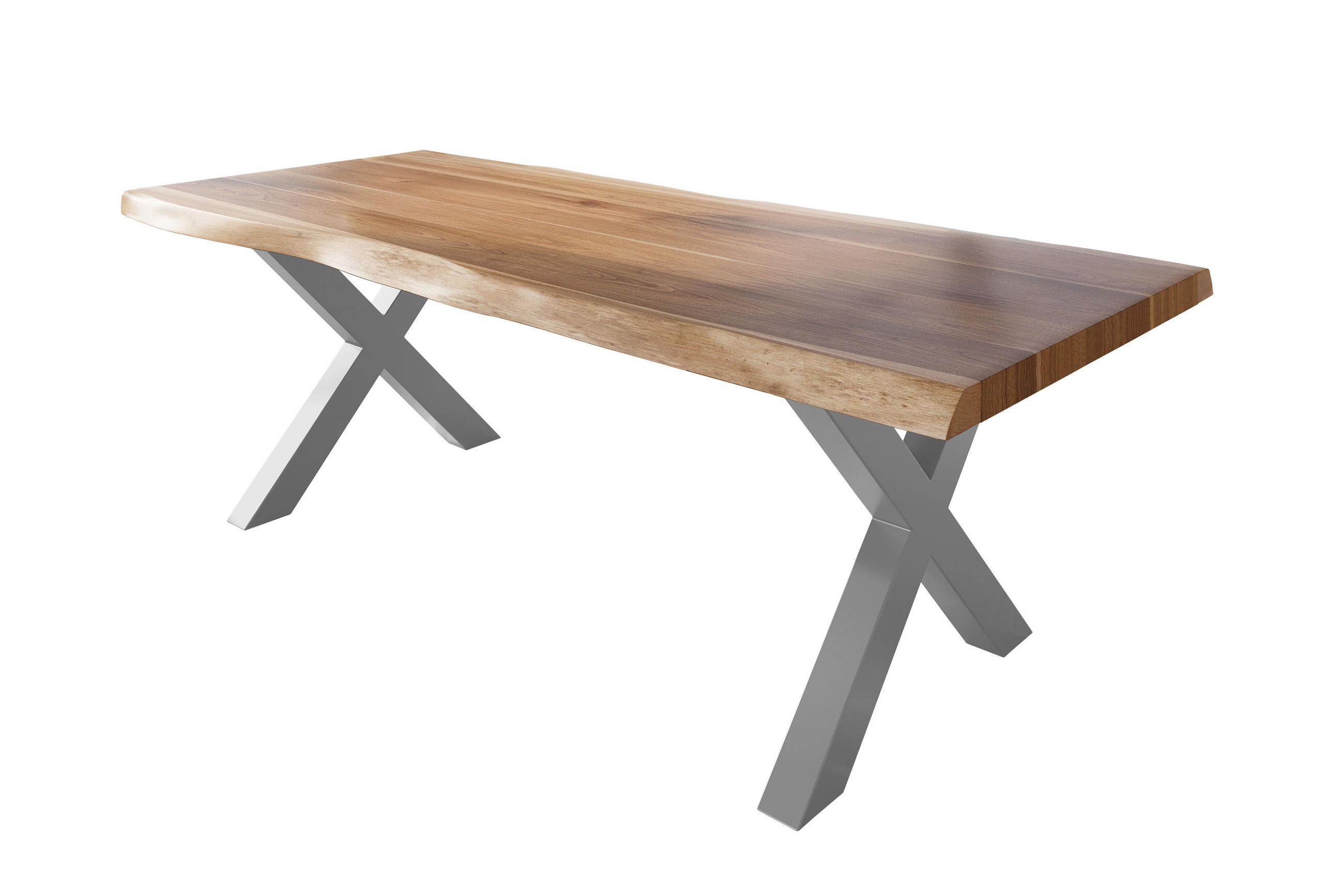 ESSTISCH TITAN - Beige/Silberfarben, Holz (110/240/79cm) - SAM