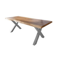 ESSTISCH TITAN - Beige/Silberfarben, Holz (110/240/79cm) - SAM