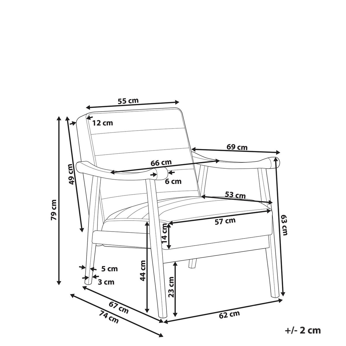 SESSEL Taupe Leknes - Taupe/Braun, Kunststoff (66/79/74cm) - Beliani
