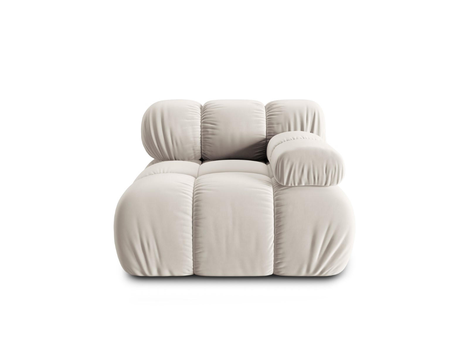 MODUL rechts Bellis aus Samt leichtes beige - Creme, Textil (94/70/94cm) - Micadoni