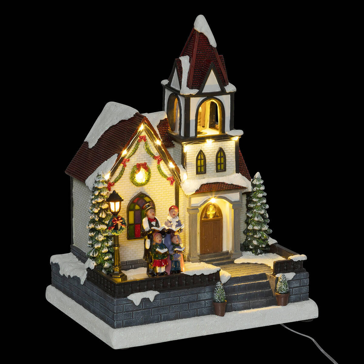 WEIHNACHTSFIGUR Kirche LED-Beleuchtung - Multicolor, Kunststoff (18/30.5/23cm) - Fééric Lights and Christmas